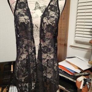 Maurices Black Floral Lace Chemise